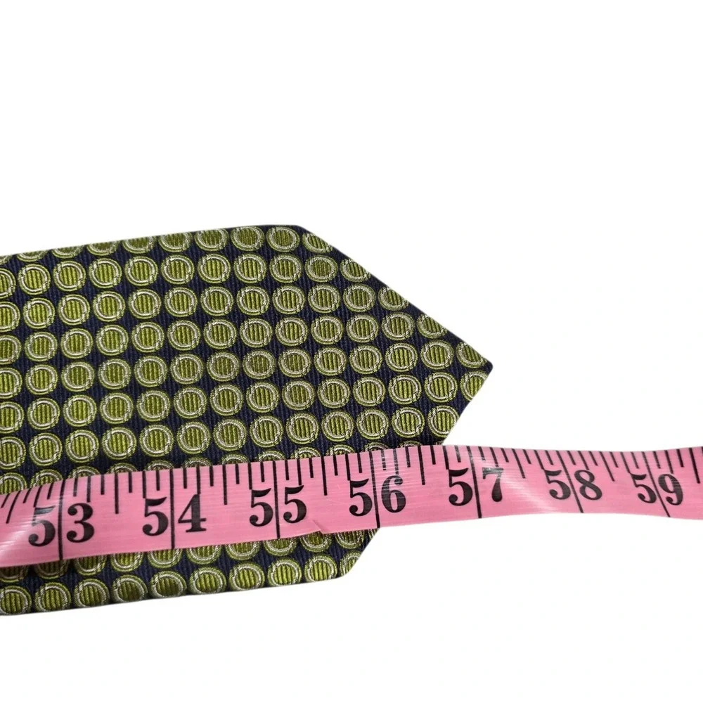 Brooks Brothers Silk Geometric Pattern Necktie‎ Navy Green Men's Tie New
